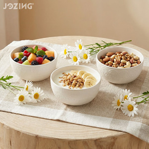 Ciotola Rotonda in Ceramica Bianca Pura da 5,5 Pollici, Lucida, per Zuppa e Insalata, con Motivo Floreale, per Feste, Vendita all'Ingrosso - Product Image 4