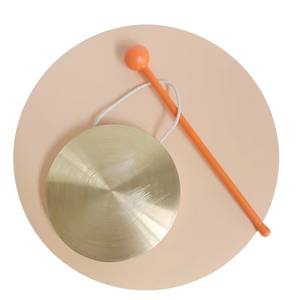 Une paire de gongs et de tambours pour adultes en cuivre, une paire de cymbales en cuivre, accessoires de scène pour skits comiques en trois parties pour étudiants, petite taille - Product Image 2