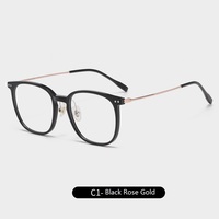 Monture de lunettes en titane TR90 6369 pour lunettes optiques, design rétro super léger, forme carrée, vente en gros