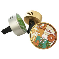 Diffuseur de parfum solide en alliage d'aluminium avec logo en émail personnalisé désodorisant pour voiture de luxe avec clip pour bouche d'aération, convient parfaitement aux voitures