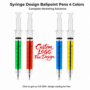 Stylos seringues rétractables en gros, cadeaux de fête amusants pour infirmières, fournitures scolaires de soins infirmiers fantaisie multicolores, cadeaux de fête d'Halloween - Product Image 1