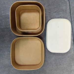 Tazones Rectangulares de Papel Kraft Impresos Personalizados, Recipientes Desechables para Llevar, Tapas Gruesas, Cajas de Embalaje para Comida Rápida, Cajas Mate - Product Image 4
