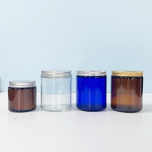 Bocaux en verre ambré à large ouverture de 500 ml avec couvercles en aluminium pour l'emballage de bougies et de cosmétiques - Product Image 2