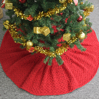 Jupe de Noël en tricot rouge uni, durable et facile à utiliser, pour la décoration intérieure de la maison pendant les fêtes
