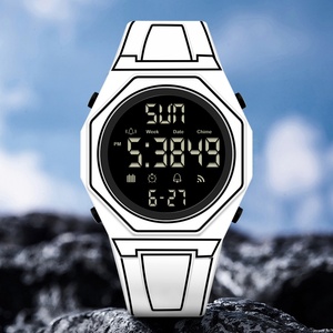 New Luxury Fashion 3D Sketch Men's Multifunctional <b>Electronic</b> <b>Watch</b> 3BAR Waterproof Round Sports Silicone Strap - Product Image 5