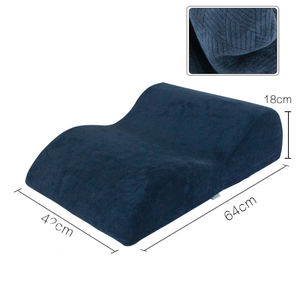 Cuscino <span class=keywords><strong>ortopedico</strong></span> per poggiacuneo con supporto per gambe a forma di onda B blu ad alta densità con comoda copertura - Product Image 6
