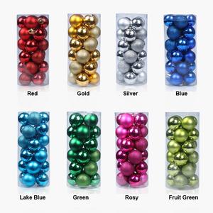 24 boules <span class=keywords><strong>de</strong></span> Noël en plastique incassable <span class=keywords><strong>de</strong></span> haute qualité <span class=keywords><strong>de</strong></span> 2,36 po pour décorations <span class=keywords><strong>de</strong></span> fête pré-attachées pour couronnes - Product Image 4