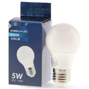 Ampoule LED E27 G45 5W, lumière blanche neutre 4500K, économie d'énergie idéale pour l'éclairage domestique et décoratif. - Product Image 1
