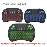 Data Frog I8 Mini Keyboard Nirkabel Air Mouse Touchpad untuk Laptop TV dengan Lampu Latar Belakang, Bertenaga Baterai AAA, Aksesoris Gaming