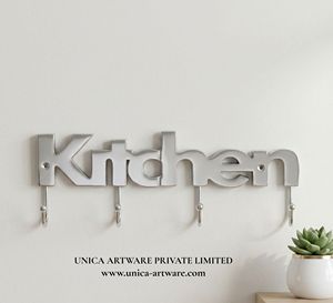 Gancho de pared decorativo de acero inoxidable para cocina, perchero moderno para ropa y llaves, disponible para la venta - Product Image 1