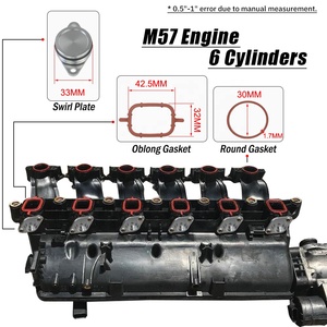 <span class=keywords><strong>6</strong></span> pièces 33mm conception OEM en aluminium pour <span class=keywords><strong>BMW</strong></span>, plaques de recouvrement à rabat tourbillon joint avec joint de collecteur d'admission <span class=keywords><strong>6</strong></span> <span class=keywords><strong>cylindres</strong></span> PQY-IMK02 - Product Image 6