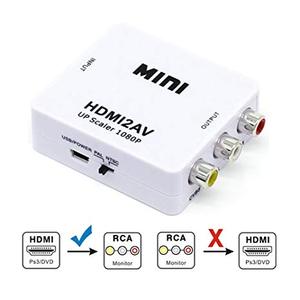 Convertidor Mini Hdmi2Av 1080p con entrada y salida de alimentación USB para cables de audio y video - Product Image 2