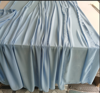 Chemin de table en mousseline de soie bleu clair avec ourlet étroit à fermeture, ourlet festonné pour mariage/restaurant/hôtel/vente en gros