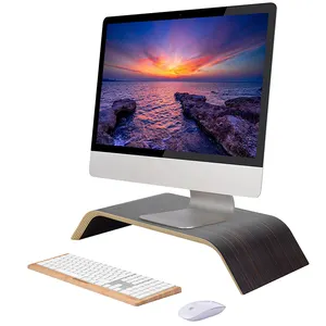 SAMDI Premium Sleek Moniteur en bois Riser Stand Table d'ordinateur portable pour la maison ou le bureau