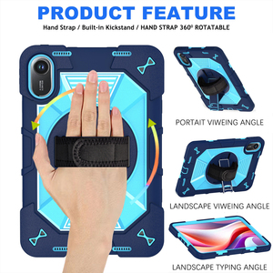 Funda Protectora Resistente para Tablet, Color Azul Marino, Absorbente de Impactos, para Redmi Pad 2 de 11 Pulgadas, con Soporte Giratorio de 360 Grados y Correa de Mano - Product Image 2