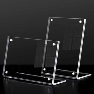 Exhibidores Acrílicos Transparentes en Forma de L, Modernos y Ecológicos, para Menús, Venta al Por Mayor Personalizada - Product Image 1
