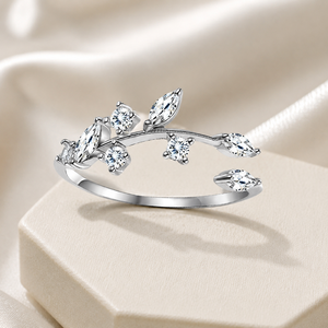 Anello Aperto Regolabile Geometrico in Cristallo Marquise per Donne, Elegante Gioiello di Moda per Ogni Giorno - Product Image 2