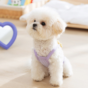 Arnés con diseño de flores en 3D para perros, morado, verde, rosa, poliéster, para las cuatro estaciones - Product Image 2