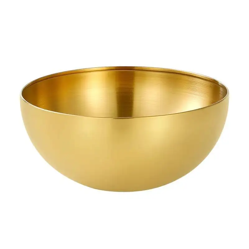 Stainless Steel 304 Soup Bowls Gold Fruit Salad Mixing Bowl For Serving Salad, Soup, And Fruit