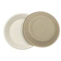 Assiettes en papier écologiques de 6 pouces, jetables, en canne à sucre, rondes, rayées, biodégradables, mini-assiettes en bagasse pour gâteaux, pour les fêtes