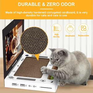 Grattoir pour chat en papier ondulé multifonctionnel, pliable, résistant à l'usure, non-muant, pour ordinateur portable, dessin animé transfrontalier - Product Image 6