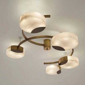 Plafonnier de style américain en marbre, LED blanc froid, montage en surface, pour chambre à coucher, bureau, design rustique et minimaliste - Product Image 1