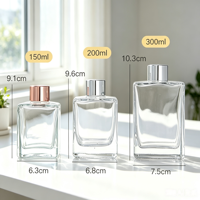 Bouteilles de diffuseur de parfum carrées les plus vendues 50ml 100ml 150ml 200ml 300ml Bouteille de diffuseur à bâtonnets en verre
