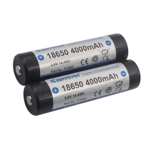 Keeppower Protected 18650 4000mAh 可充电高容量电池 P1840C 3.6V 500 次循环，适用于手电筒、医疗设备 IEC - Product Image 3