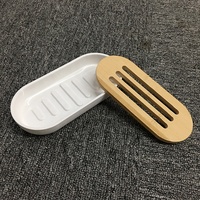 Porte-savon et porte-shampoing en bambou ovale personnalisé, design moderne et luxueux, respectueux de l'environnement, avec logo personnalisé