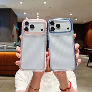 เคสโทรศัพท์กันกระแทกแบบใสลายทางแนวตั้งสำหรับ iPhone 18 17 16 15 14 13 Pro Max ป้องกันการตกกระแทก - Product Image 1