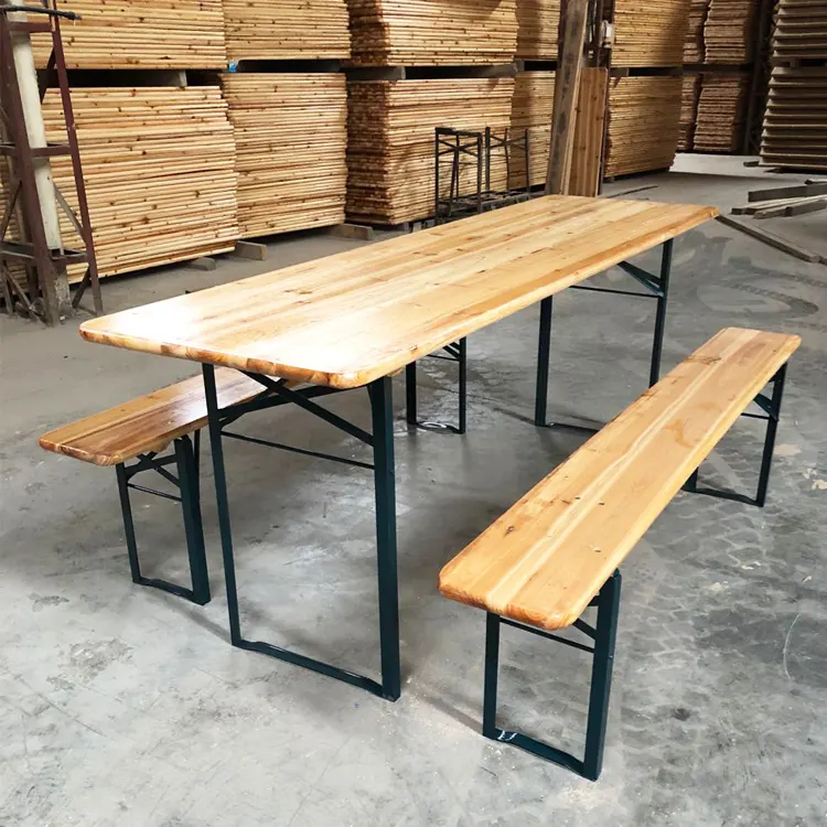 Table et plateaux de bière pour jardin, bacs d'extérieur en bois massif pliable, bon marché, 1 pièce