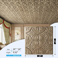 MOI Moderne 3D Design Or Plafond Carreaux Ignifuge Résistant À L'humidité Panneaux Muraux pour Salon Appartement Chambre Gym