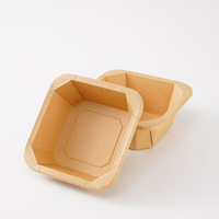 Conteneur alimentaire jetable multi-tailles en papier kraft avec couvercle transparent pour vente en gros