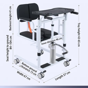 Chaise élévatrice hydraulique pour transfert de patients, pour personnes âgées, avec fonction toilettes, portable et réglable, capacité 120 kg, design contemporain - Product Image 3