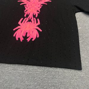 Yüksek kalite 100% pamuk Rhinestones <span class=keywords><strong>T</strong></span>-shirt özel ekran baskı boy Fit Tees erkekler siyah Rhinestones <span class=keywords><strong>T</strong></span>-shirt - Product Image 3