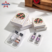 Boîte en papier personnalisée pour flacons de 3 ml et 10 ml, support pour 1/2/5 flacons avec étiquette holographique et plateau en blister PET
