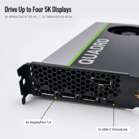 Carte graphique professionnelle RTX 6000 24 Go GDDR6, 4608 cœurs CUDA, 72 cœurs RT, PCIe 3.0 X16 pour le rendu 3D et les stations de travail IA
