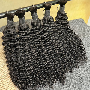 100% capelli umani alla rinfusa per trecciare No Weft Bundle Burmese ricci naturali indiani Remy umani Boho treccia di capelli alla rinfusa extension - Product Image 1