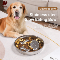 Gamelle ralentisseur pour chien en acier inoxydable, personnalisable avec logo, durable, réutilisable, moderne, pour aliments et eau