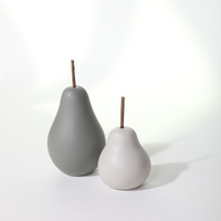 Statue de poire en céramique colorée, figurine de fruit mate, décoration de la maison, ornements de bureau, artisanat, décoration de table à manger