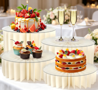 Ensemble de supports de présentation pour buffet, supports pliables en forme de cylindre pour gâteaux et cupcakes, pour mariage, anniversaire, table de desserts