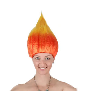 <span class=keywords><strong>Peluca</strong></span> y tocado de cosplay de <span class=keywords><strong>Trolls</strong></span>, en forma de lágrima, resistente a altas temperaturas, semimanual, venta al por mayor en stock - Product Image 2