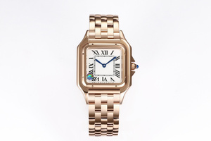 Nuevo Reloj de Pulsera de Cuero para Mujer, Diseño Minimalista de Moda, Carátula de Acero Inoxidable, Mecánico, de Lujo, Estilo Cartier - Product Image 2