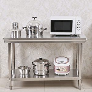 Plan de travail de cuisine 2 niveaux en acier inoxydable 201 304 brossé mat, haute qualité, avec égouttoir et planche à découper, capacité 300 kg/m - Product Image 4