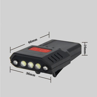 Lampu induksi memancing malam, senter depan LED tahan air klip topi pengisian USB Mini dan ringkas