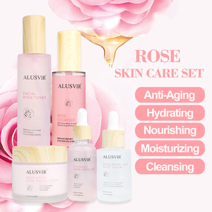 Set per la cura della pelle rosa di bellezza organico per lo sbiancamento del viso Anit invecchiamento antirughe viso olio siero Toner crema per la cura della pelle Set - Product Image 2
