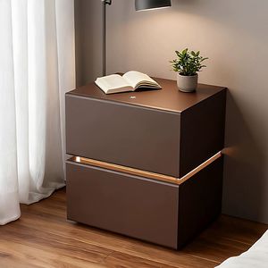 <b>Smart</b> Steel <b>Nightstand</b> With Led Lights Assembled Bedroom Storage Cabinet For Child - Product Image 1