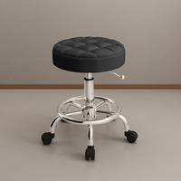 Tabouret Pivotant en Acier Inoxydable Réglable en Hauteur avec Roues, Meilleure Vente pour Salons, Spas et Coiffeurs