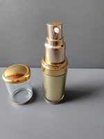 Flacon cosmétique en acrylique doré de 20 ml, vide, avec pompe pulvérisateur, bouchon à vis, joint PS pour sérum, impression d'écran