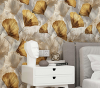 Rouleaux de papier peint à motifs de feuilles de plantes, autocollants muraux imperméables autocollants en gros pour la décoration intérieure de villas, appartements et maisons